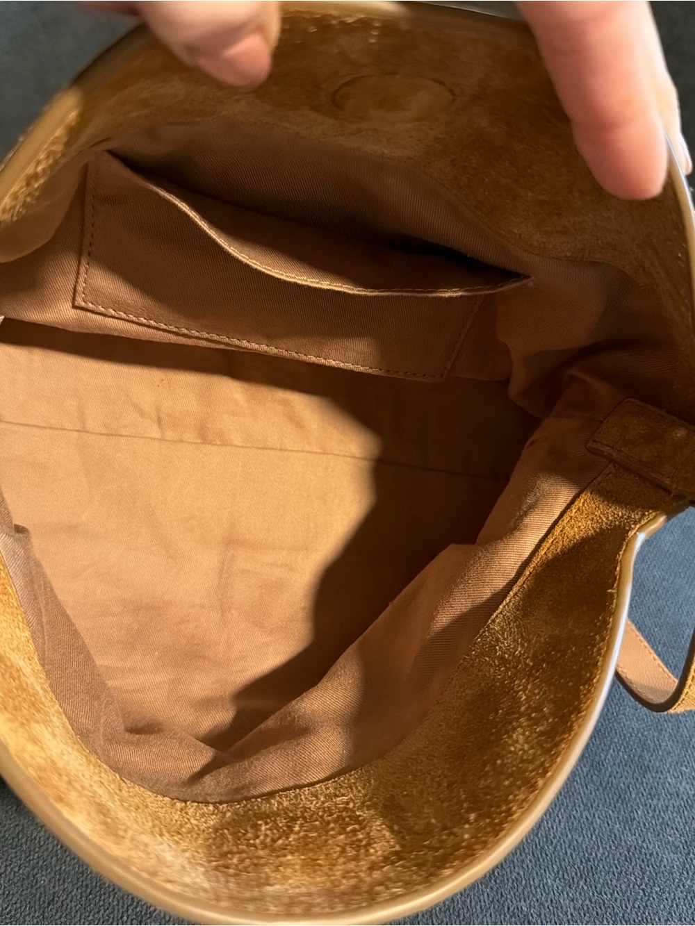 J Crew Suede Shoulder Bag in Camel NEW never used - Picture 9 of 9